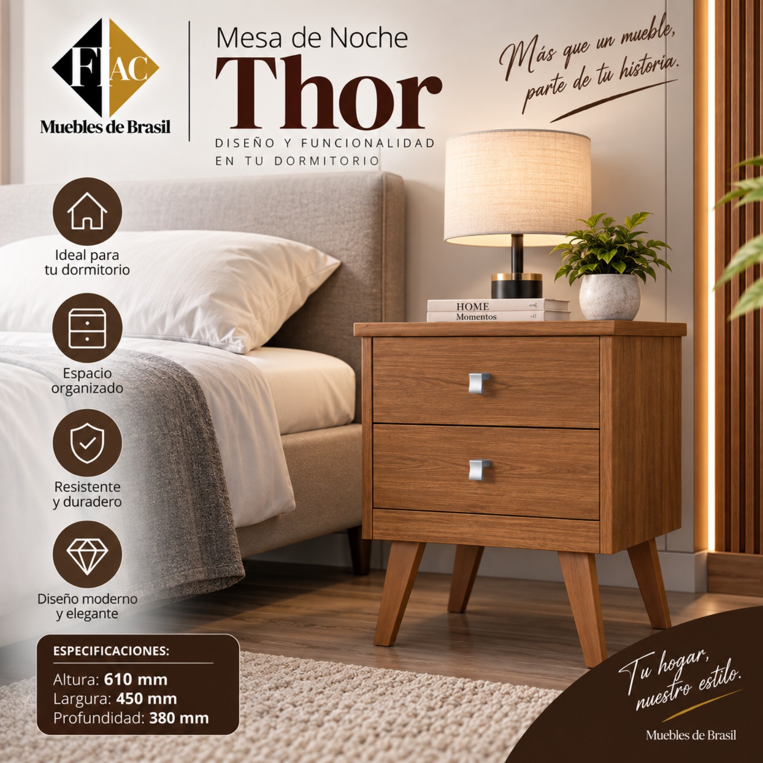 Mueble Mesa de Noche Thor