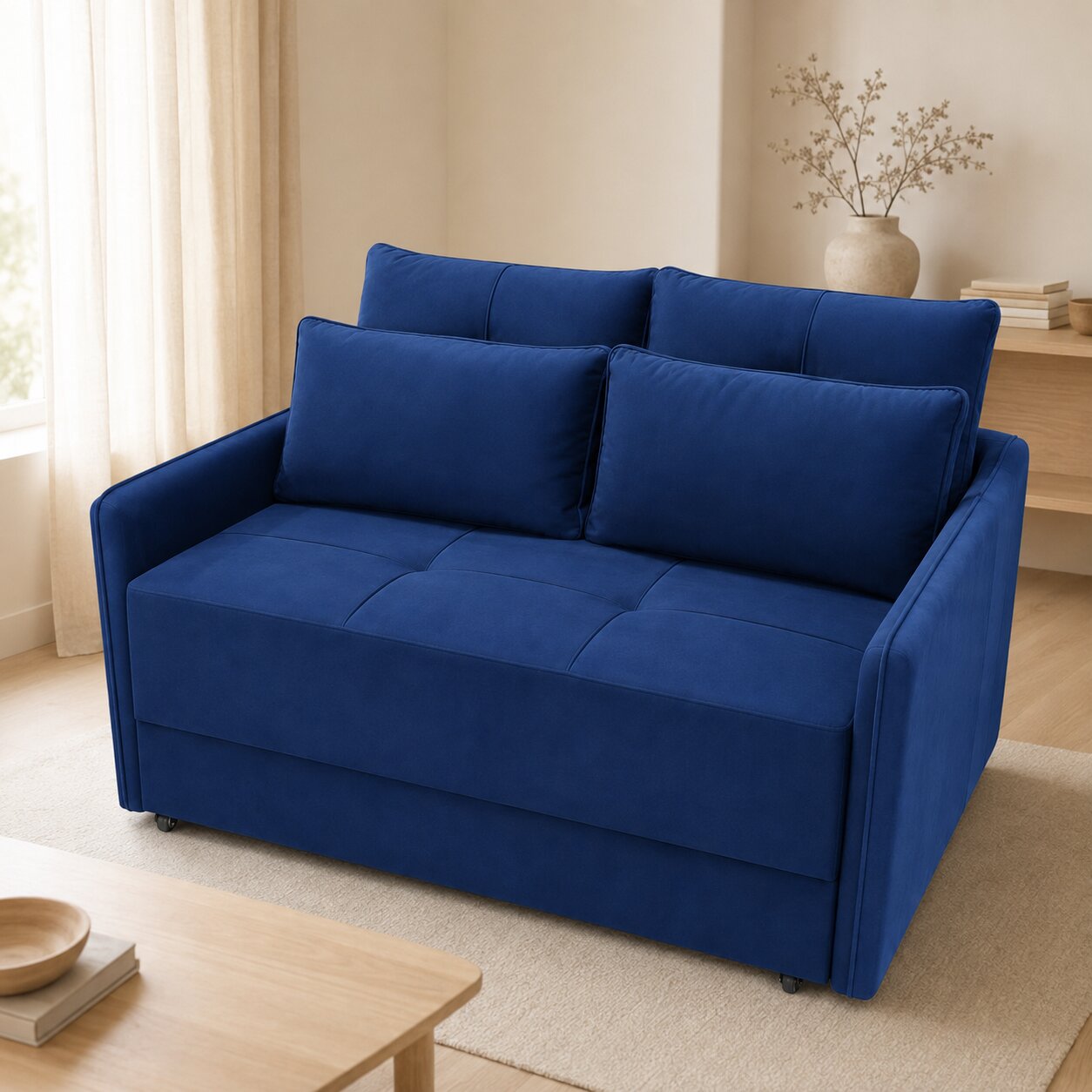 Sala decorada con sofá cama Confort